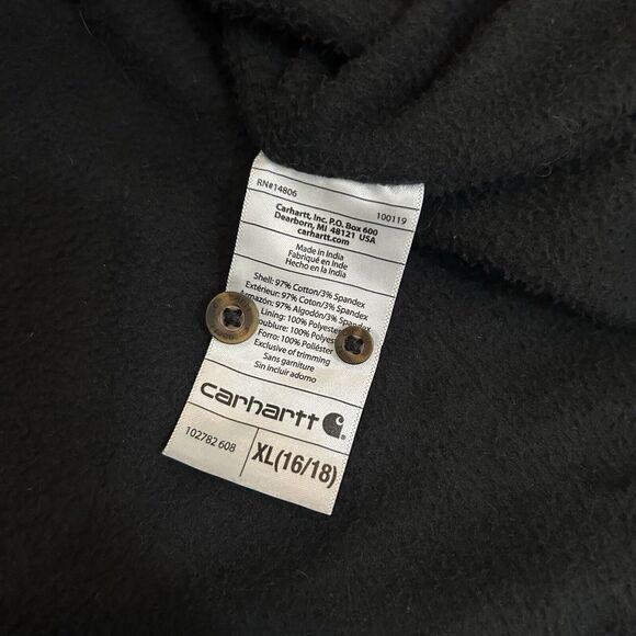 Carhartt Shirt Youth XL Fleece Lined Plaid Flannel Button Shacket - Picture 6 of 6
